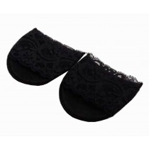 3 Pairs Forefoot Pads High-heeled Shoes Insoles Cushions Lace Black