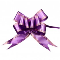 60PCS Pull Flower Ribbons, Floral Decoration Purple Pull String Ribbons