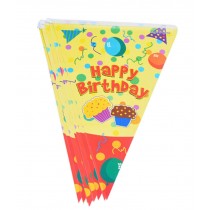 Set of 2 [Balloon & Cake] Party Banners Hanging Flags Birthday Decor