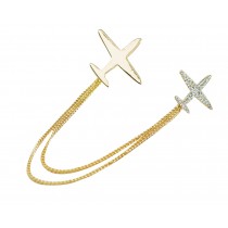 Women Special Aircraft Shape Brooch Clothing Accessories Gold Color