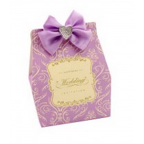 Set of 10 Wedding Festival Candy Paper Bag/Chocolate Box/Gift Carrier Purple