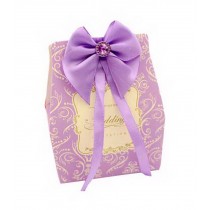 Set of 10 Wedding Festival Candy Bag/Chocolate Box/Gift Carrier [Purple Bow]