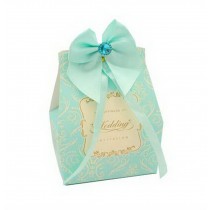 Set of 10 Wedding Festival Candy Bag/Chocolate Box/Gift Carrier [Blue Bow]