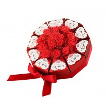 A Set of 10 PCS Wedding Festival Candy Bag/Chocolate Box/Gift Carrier [Red Bow]