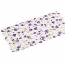 Pretty Pattern Bath Rug PVC Non-Slip Mats for Bathroom, Purple Roses(36*68cm)