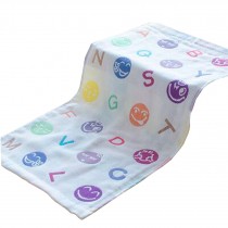 Set of 4 Letter Pattern Children Cotton Small Towel With Three Layers Of Gauze