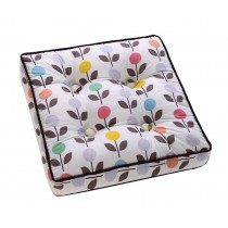 [Purple Flower] Square Seat Cushion Floor Pillow Thickened Chair Pad Tatami