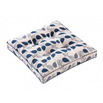 [Blue Leaves] Square Seat Cushion Floor Pillow Thickened Chair Pad Tatami