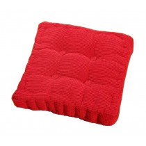 [Red] Square Seat Cushion Floor Pillow Thickened Chair Pad Tatami