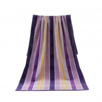 Cotton Bath Towels for Luxury Hotel Spa Home[Purple Stripes]