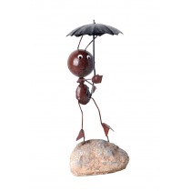 Mini Ant Craft/Art Statue Creative Model Desk Room Decoration [Umbrella Holding]