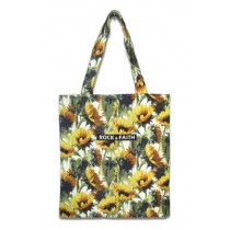 Canvas Bag Women's Print Tote  Beach Shopper Bag Shoulder Bag Yellow Sunflower