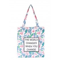 Shoulder Bag Women's Print Canvas Bag Tote  Beach Shopper Bag Retro Flowers