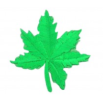 12PCS Embroidered Fabric Patches Sticker Iron Sew On Applique [Leaf Green]