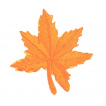 12PCS Embroidered Fabric Patches Sticker Iron Sew On Applique [Leaf Orange]