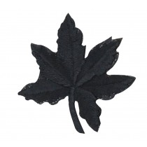 12PCS Embroidered Fabric Patches Sticker Iron Sew On Applique [Leaf Black]