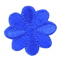 12PCS Embroidered Fabric Patches Sticker Iron Sew On Applique [Flower Blue B]