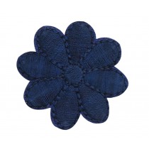 12PCS Embroidered Fabric Patches Sticker Iron Sew On Applique [Flower Blue C]