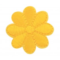 12PCS Embroidered Fabric Patches Sticker Iron Sew On Applique [Flower Yellow C]
