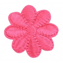 12PCS Embroidered Fabric Patches Sticker Iron Sew On Applique [Flower Rosered]