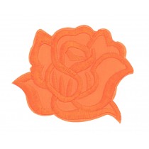 9PCS Embroidered Fabric Patches Sticker Iron Sew On Applique [Rose Orange]