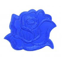 9PCS Embroidered Fabric Patches Sticker Iron Sew On Applique [Rose Blue]