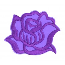 9PCS Embroidered Fabric Patches Sticker Iron Sew On Applique [Rose Purple]