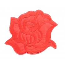 9PCS Embroidered Fabric Patches Sticker Iron Sew On Applique [Rose Red A]