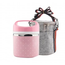 Cute Portable Stainless Steel Lunch Box With Insulation Bag