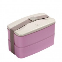 Fashionable 2 Layers Bento Lunch Box Food Container Purple