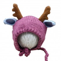 Newborn Baby Photography Props Knitted Handmade Hat Deer [Pink]