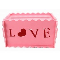Creative Tissue Box Hollow Assembled Tissue Box Cover Holder, Pink LOVE