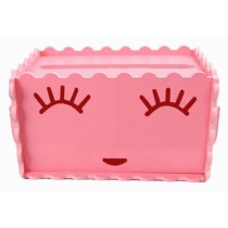 Creative Tissue Box Hollow Assembled Tissue Box Cover Holder, Pink Smiling Face