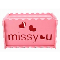 Creative Tissue Box Hollow Assembled Tissue Box Cover Holder, Pink MISS YOU