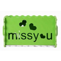 Creative Tissue Box Hollow Assembled Tissue Box Cover Holder, Green MISS YOU