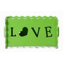 Creative Tissue Box Hollow Assembled Tissue Box Cover Holder, Green LOVE
