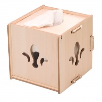 Creative Wooden Hollow Assembled Box Roll Paper Tissue Paper Holder, Burlywood