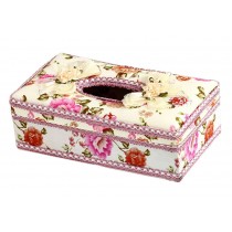 Pastoral Fabrics Floral Rectangular Boutique Tissue Box Holder, Purple 25x14x8.5