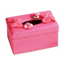 Pastoral Fabrics Floral Rectangular Boutique Tissue Box Holder, Red