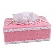 Pastoral Fabrics Floral Rectangular Boutique Tissue Box Holder, Pink