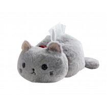 Creative Plush Dolls Tissue Boxes Tissue Containers Storage Shelves(Gray Cat)
