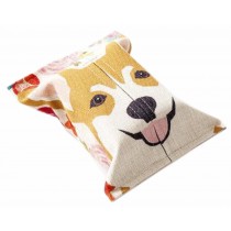 Convenient Cloth Toilet Paper Tissue Holder Storage Box Dog Yellow