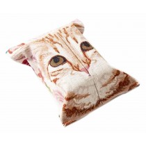 Convenient Cloth Toilet Paper Tissue Holder Storage Box Cat Brown