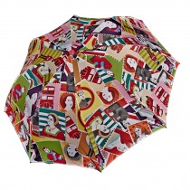 Retro Creative Printing Design Folding Sun/Rain Umbrella, Stamp Style