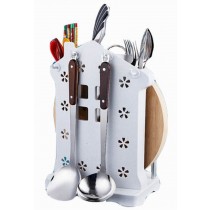 Multifunctional Knife Rack/Holder/Storage Knife Blocks for Kitchen, White