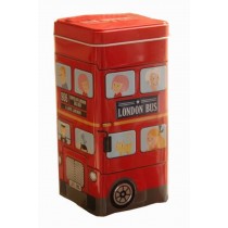 Set of 2 Practical Storage Tins Tea/Coffee Canisters Box, [ Double-decker Bus ]