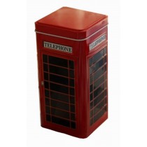 Set of 2 Practical Storage Tins Tea/Coffee Canisters Box [Telephone Booth]