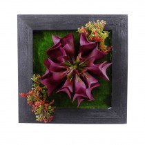 3D High Quality Fake Artificial Flower Home Office Wall Decor Black Frame T
