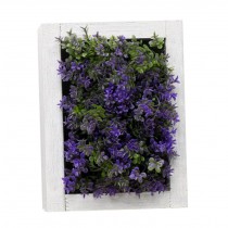 3D High Quality Fake Artificial Flower Home Office Wall Decor Wood Frame Violet