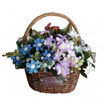 Artificial Flowers Hanging Basket Floral Basket Fake Flowers
